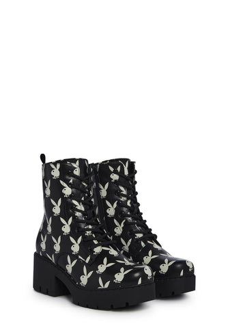 Playboy Reprise Combat Boots