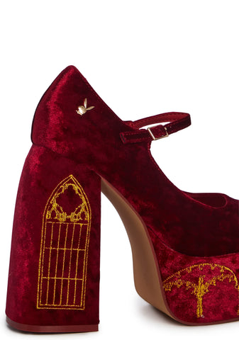 Feudal Fantasy Playboy Crushed Velvet Heels