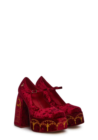 Feudal Fantasy Playboy Crushed Velvet Heels