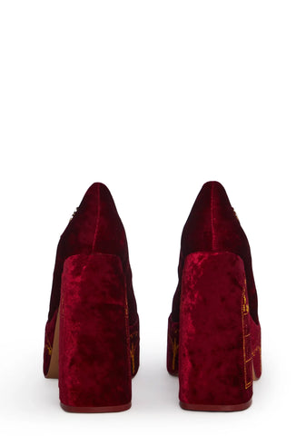 Feudal Fantasy Playboy Crushed Velvet Heels