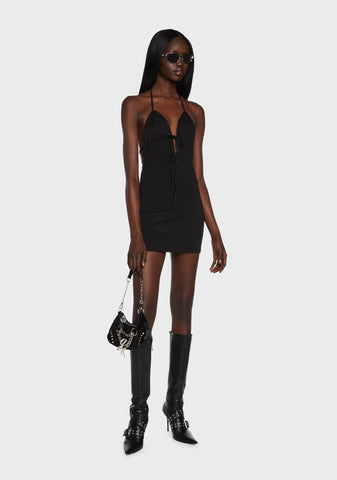 Audree Tie Open Back Mini Dress
