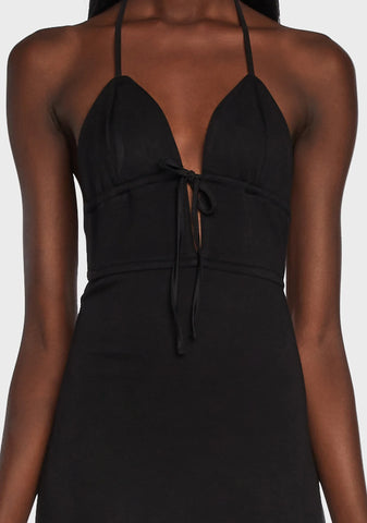 Audree Tie Open Back Mini Dress