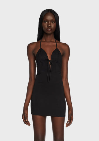 Audree Tie Open Back Mini Dress