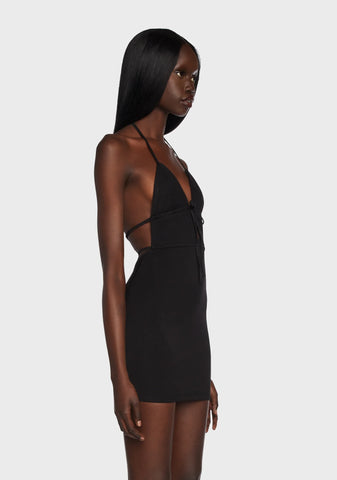 Audree Tie Open Back Mini Dress