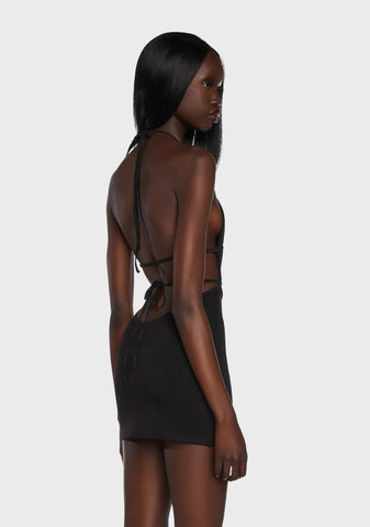 Audree Tie Open Back Mini Dress