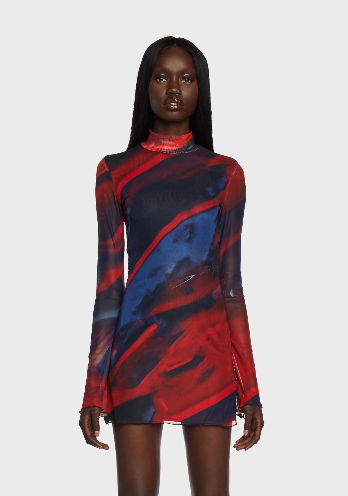 Sparks Fly Mesh Mini Dress