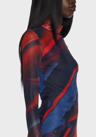 Sparks Fly Mesh Mini Dress