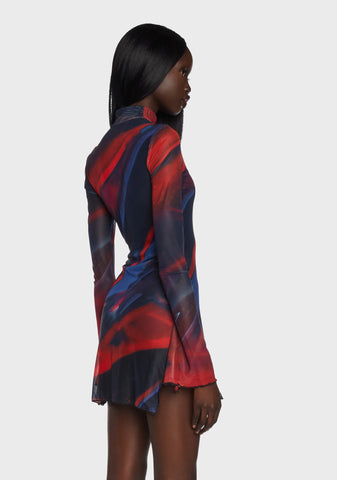 Sparks Fly Mesh Mini Dress