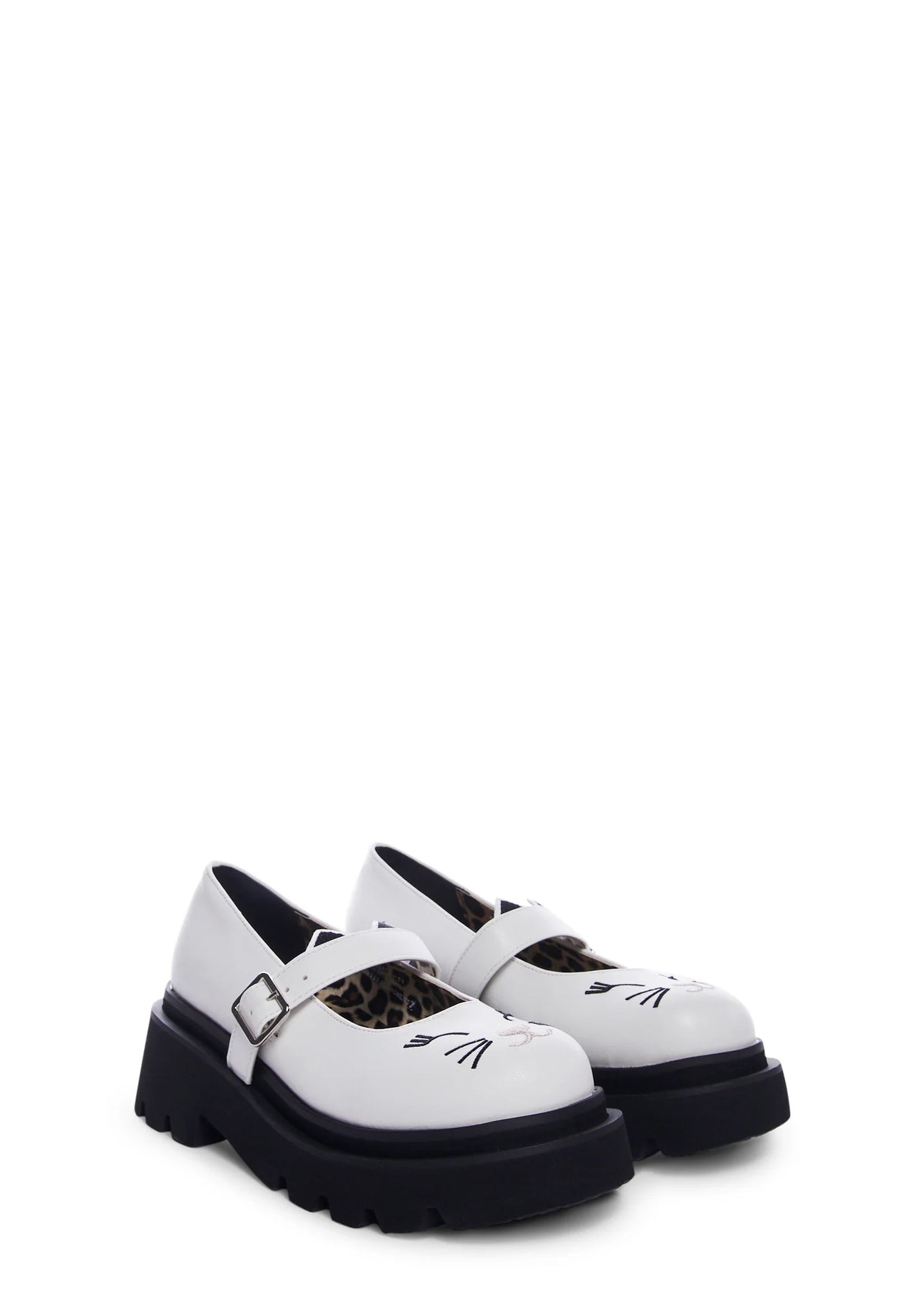 Renegade-56 Cat Mary Janes- White
