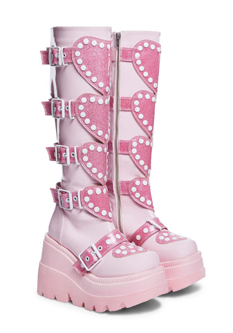 Shaker-210 Platform Boots - Pink