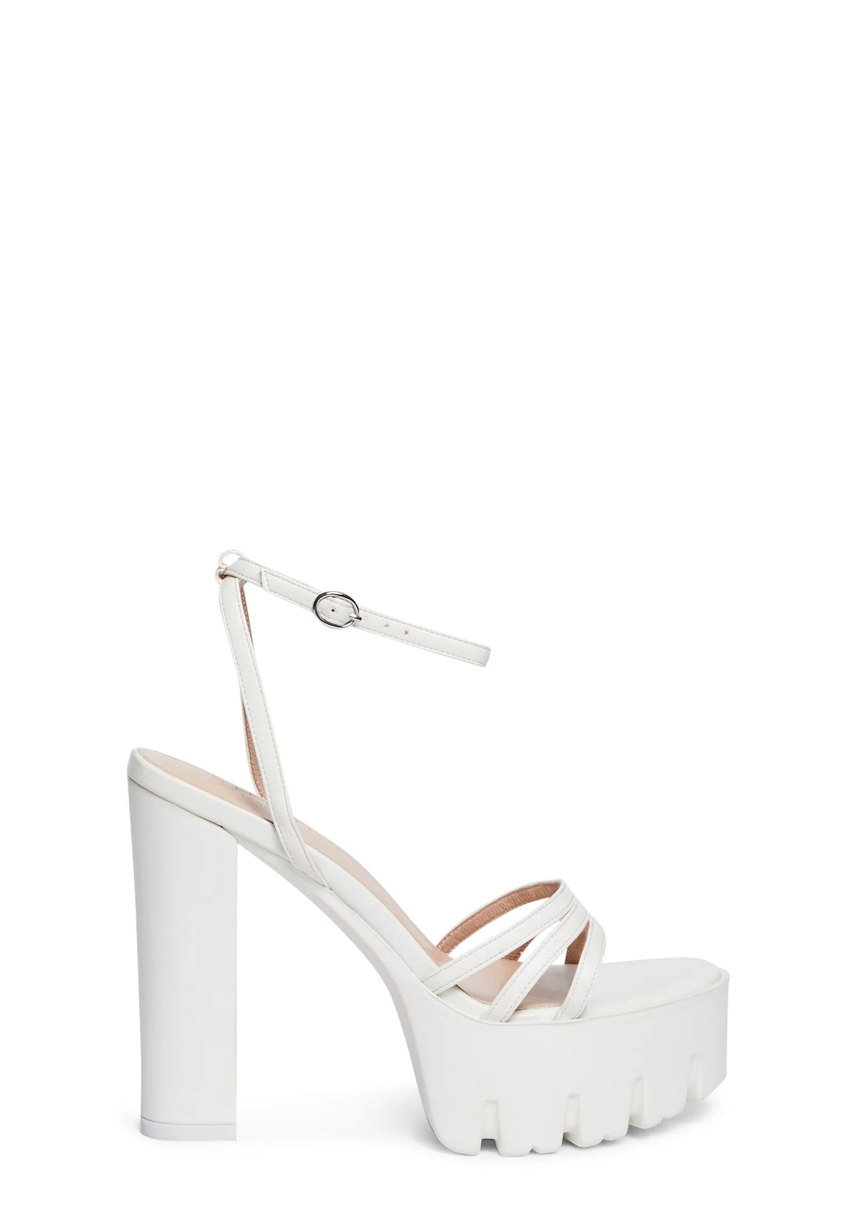 Caria-1 Block Heels - White