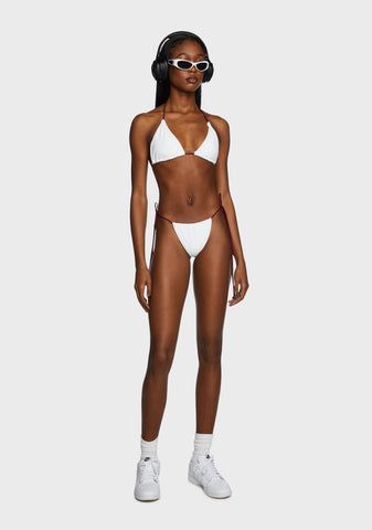 Tahiti Sunrise Bikini Set - White/Brown