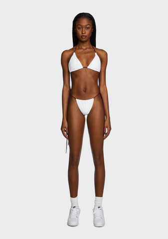 Tahiti Sunrise Bikini Set - White/Brown