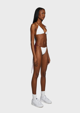 Tahiti Sunrise Bikini Set - White/Brown