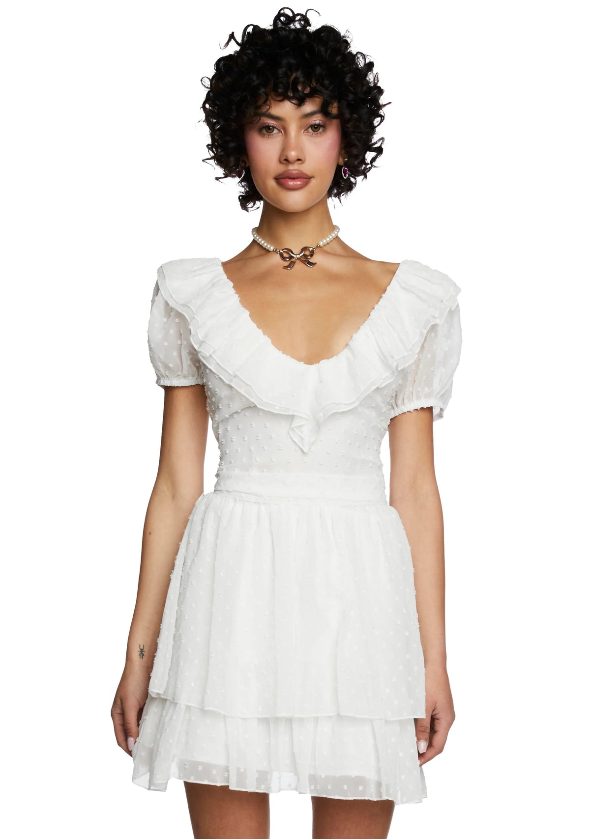 Soft Regal Days Mini Dress - White