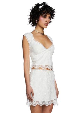 Count The Ways Lace Top - White