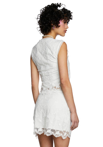 Count The Ways Lace Top - White
