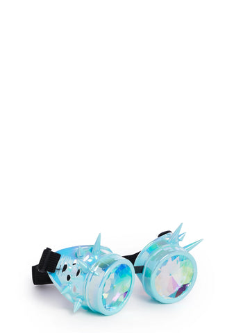 Kaleidoscope Eyes Spiked Goggles - Light Blue