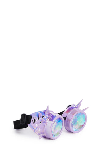 Kaleidoscope Eyes Spiked Goggles - Light Purple