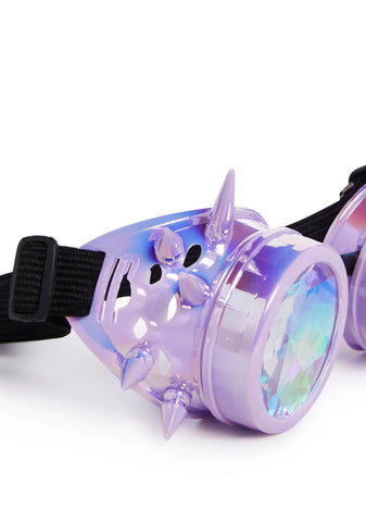 Kaleidoscope Eyes Spiked Goggles - Light Purple