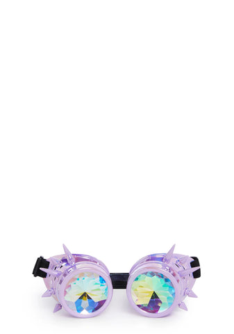 Kaleidoscope Eyes Spiked Goggles - Light Purple