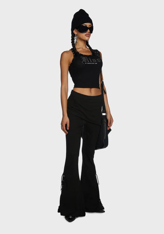 2-In-1 Boot-Cut Leggings With Micro Slant Skirt