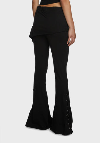 2-In-1 Boot-Cut Leggings With Micro Slant Skirt