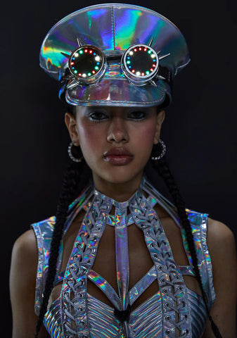 Infinite Illusion Light Up Goggle Hat - Holographic