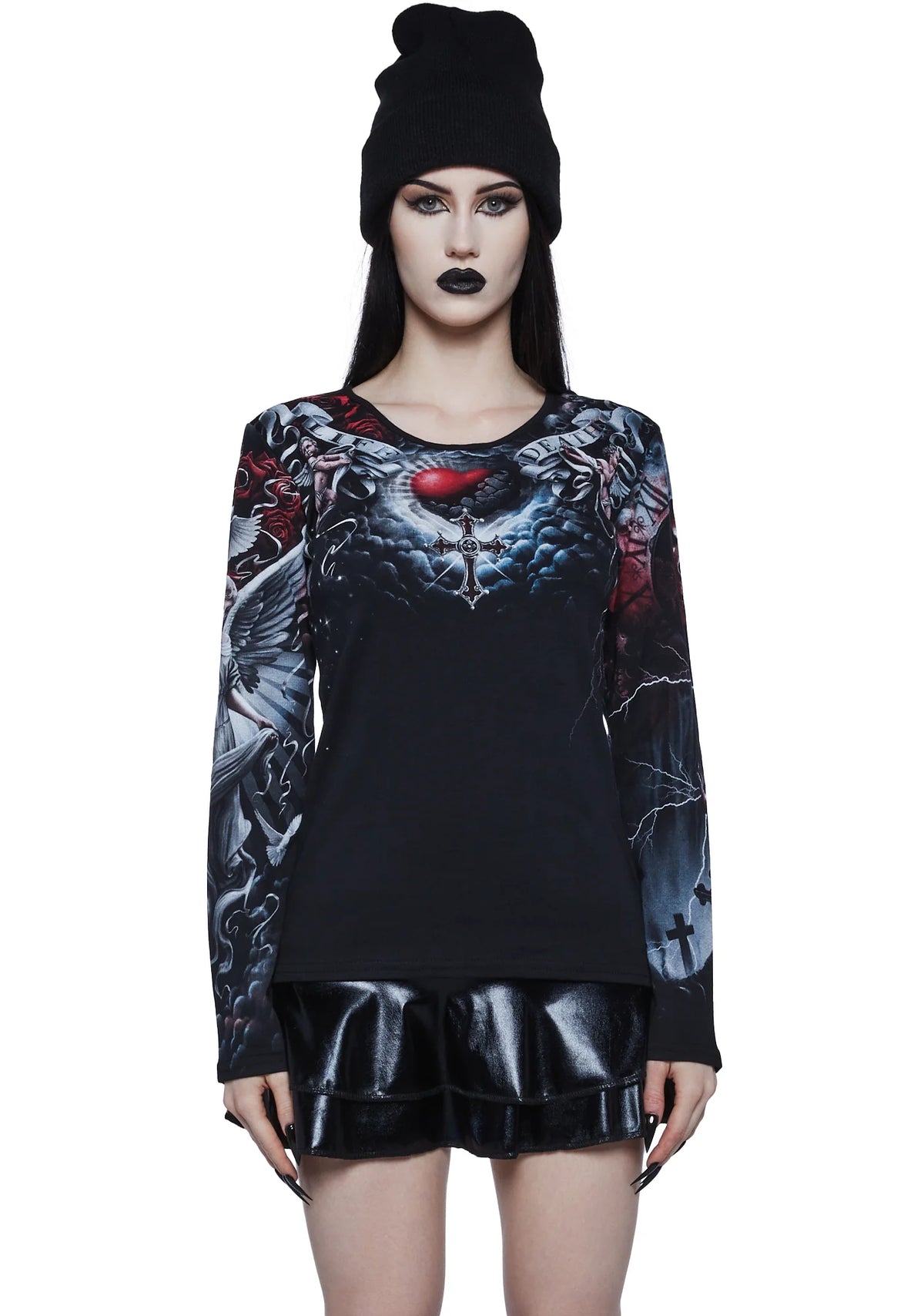 Life And Death Cross Baggy Top