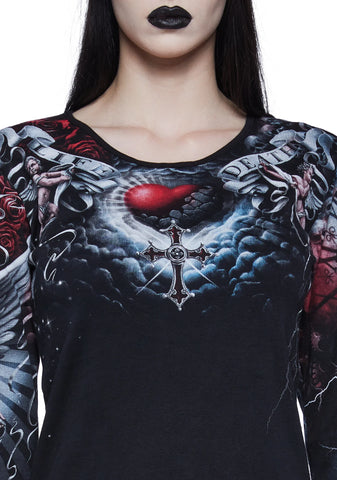 Life And Death Cross Baggy Top