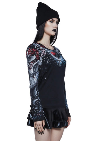 Life And Death Cross Baggy Top