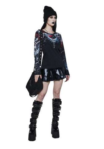 Life And Death Cross Baggy Top