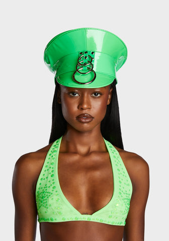 Multi Ring Captain Hat - Neon Green
