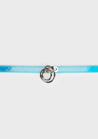 Blue Rainbow Double Ring Choker