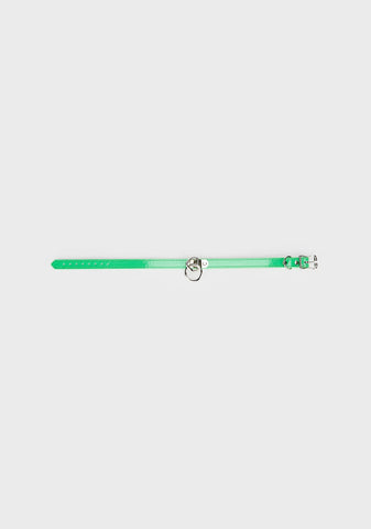 Neon O-Ring Patent Choker - Green