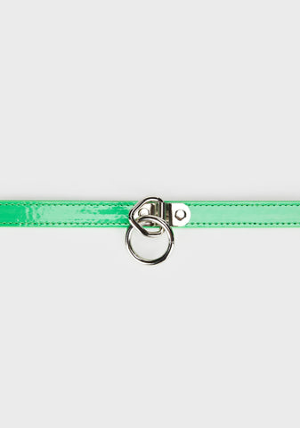 Neon O-Ring Patent Choker - Green