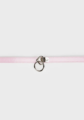 Neon O-Ring Patent Choker - Pink