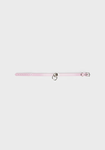 Neon O-Ring Patent Choker - Pink