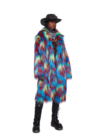 Twisted Parrot Faux Fur Coat