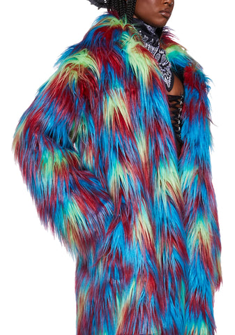 Twisted Parrot Faux Fur Coat