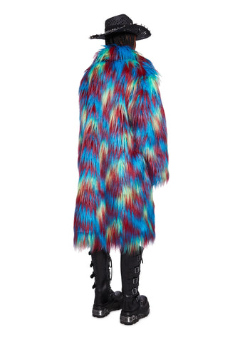Twisted Parrot Faux Fur Coat