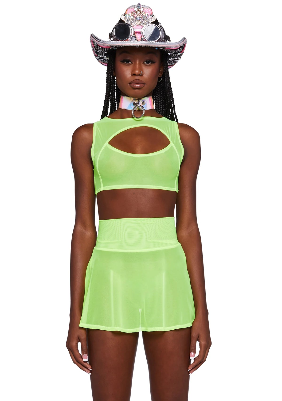 Bass Fairy Mesh Top - Neon Yellow