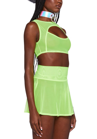 Bass Fairy Mesh Top - Neon Yellow