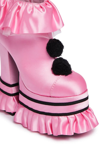 Killer Clown Platform Booties - Pink