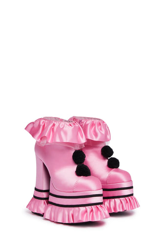 Killer Clown Platform Booties - Pink