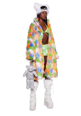 Orange Soda Faux Fur Coat