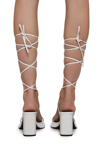 Jaipur Block Heels- White