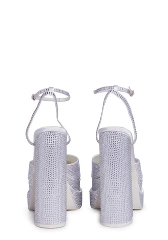 Moonchild Satin Platform Heels - White