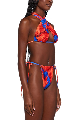 Abstract Print Bikini Top