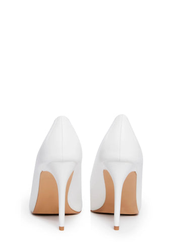 Leader Of The Pack Pointed Heels - White